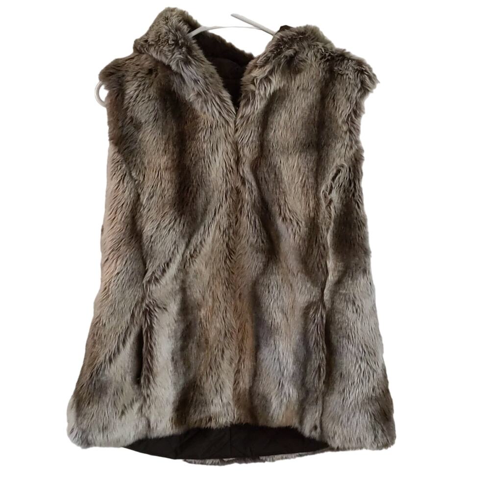 EUC Kristen Blake Hooded Vest, Reversible, S